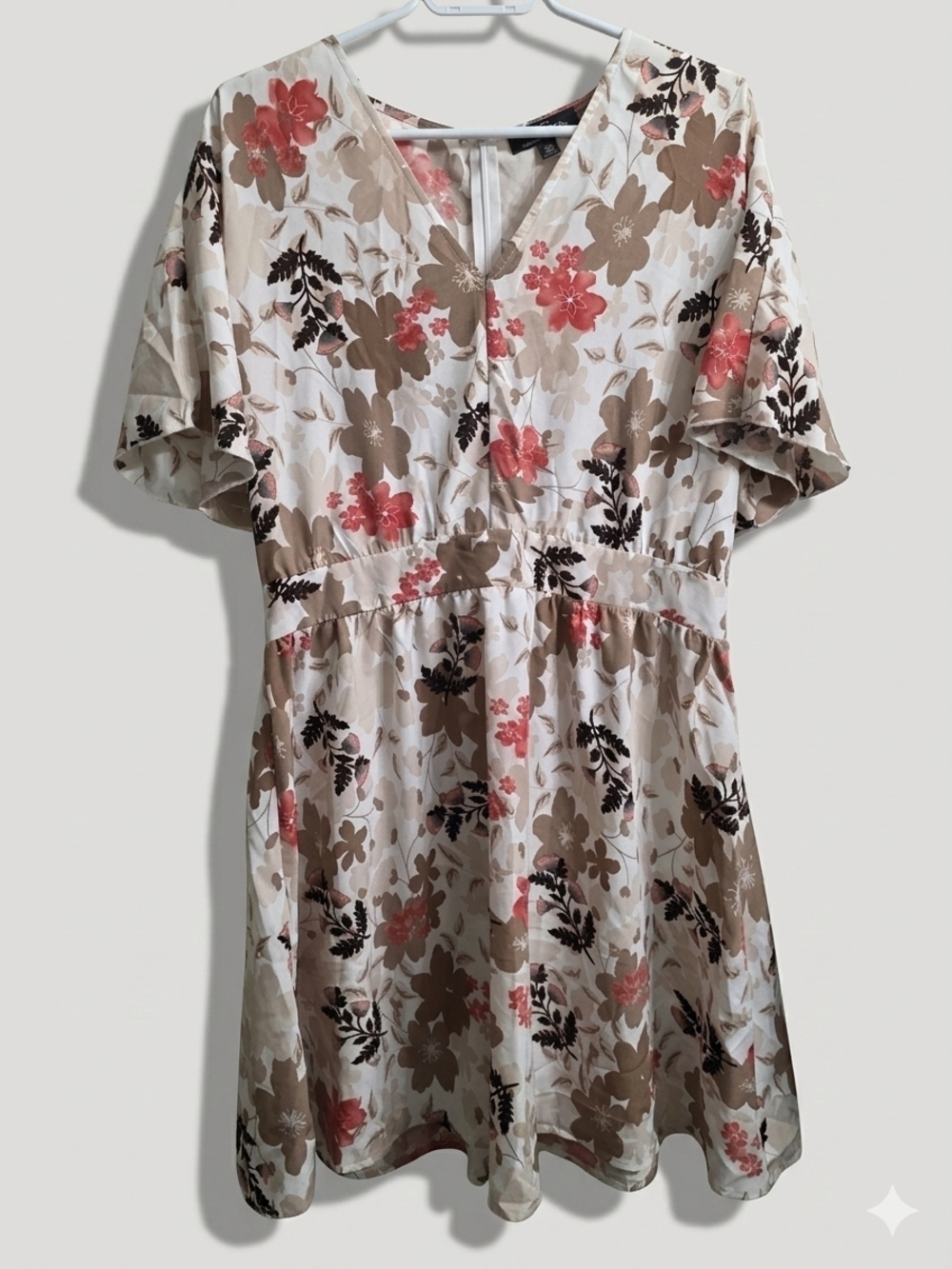 NWT Suzanne Betro Floral Empire Waist Dress - Size XL